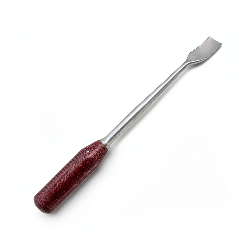 Installing Gouge Chisel Mini 18cm x 0.8cm Stainless Steel by G.S Online Store on a wooden desk