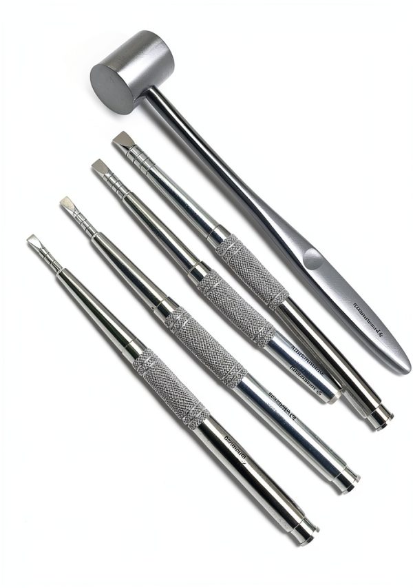 Dnetal Splitting Ridge Chisels Mallet Implant Stainless Steel 5-Pc Set-0